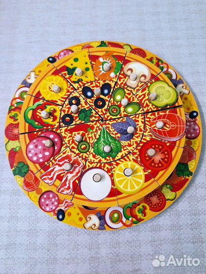 Развивающая игра деревянная пицца