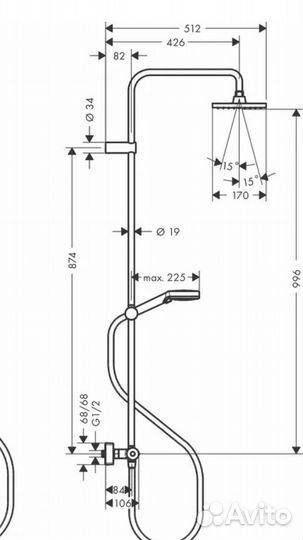 Душевая система Hansgrohe Vernis 26286000