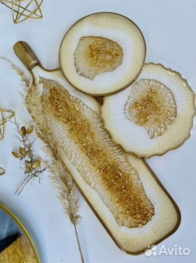 Подароч.набор Сырная тарелка и подставки для бокал