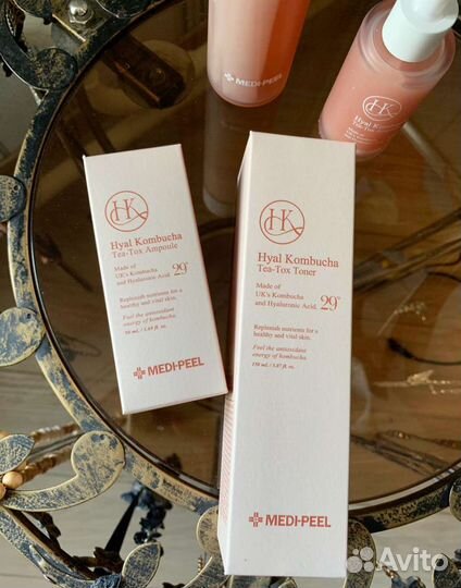 Medi Peel Hyal Kombucha Tea-Tox тонер, сыворотка