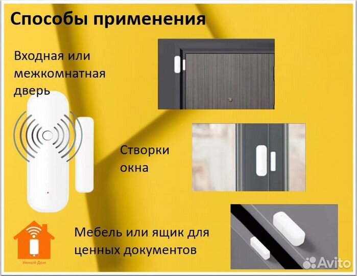 Умный датчик открытия дверей/окон TuyaSmart с WiFi
