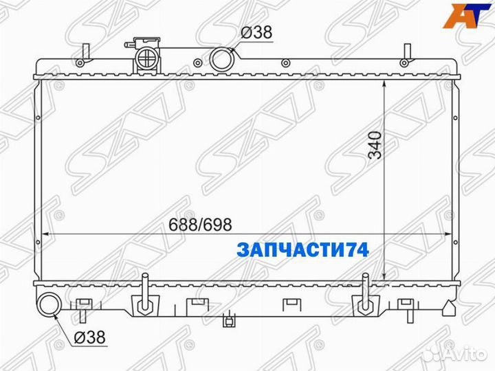 Радиатор Subaru Impreza 00-07 / Legacy 98-03 / Outback 98-03 / Legacy B4 98-03,SAT