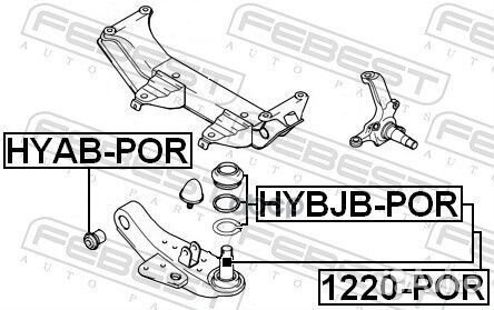 Опора шаровая hyundai H100 97-04 перед.подв.ниж