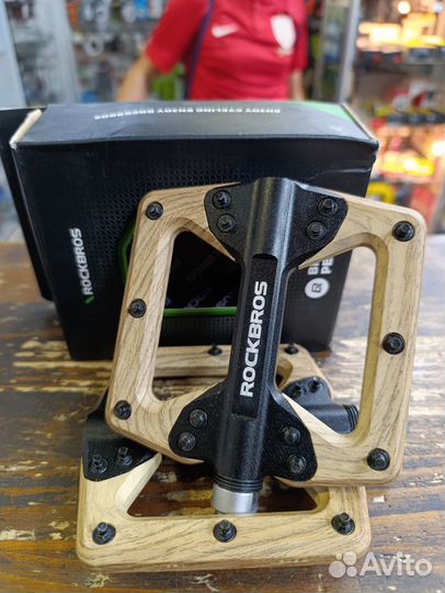 Педали rockbros алюминиевые, коричневые