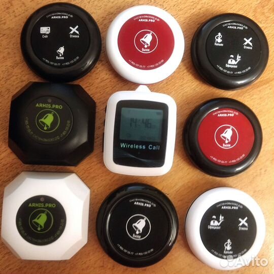 Кнопка вызова персонала и часы пейджер официанта