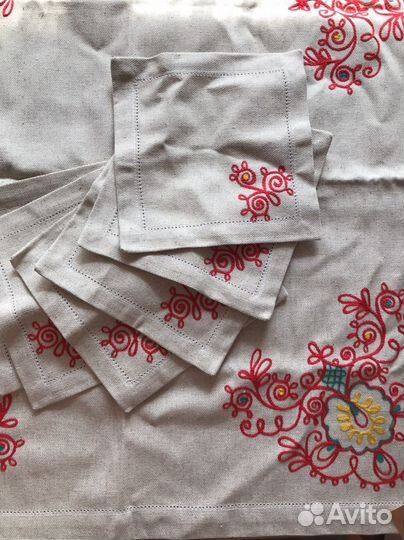 Скатерть и 6 салфеток. Лён