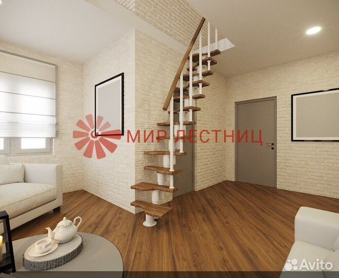 Модульная лестница Гусиный шаг «White» 600 мм