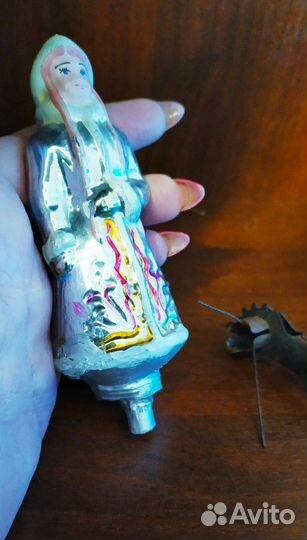 Елочная игрушка на прищепке Снегурочка,50-х гг