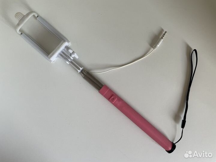 Монопод для селфи / селфи-палка розовая