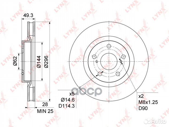 Диск тормозной перед BN1169 lynxauto