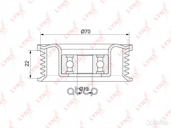 Ролик обводной приводного ремня PB7134 lynxauto