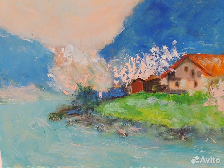 Картина маслом горный пейзаж