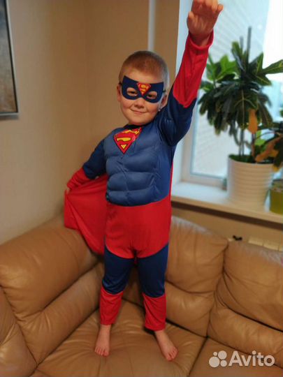 Новый Костюм супермена (размеры от 98 до 150 см)