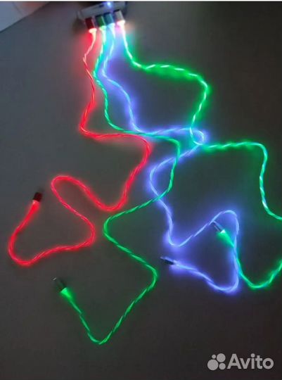 Кабель для зарядки iPhone светящийся