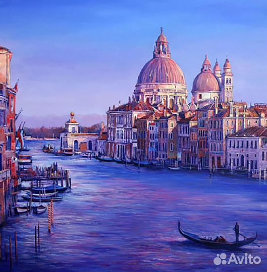 Большая картина маслом на холсте пейзаж Венеции