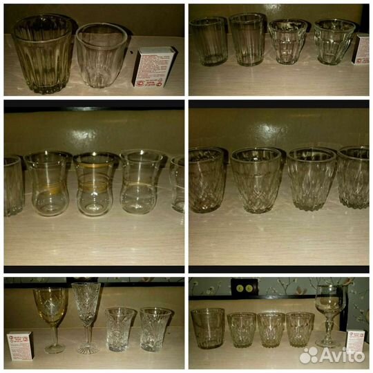 Рюмки, стопки, бокалы, чашки, тарелки