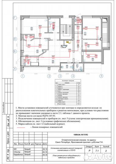 Проектирование пожарной сигнализации, слаботочка