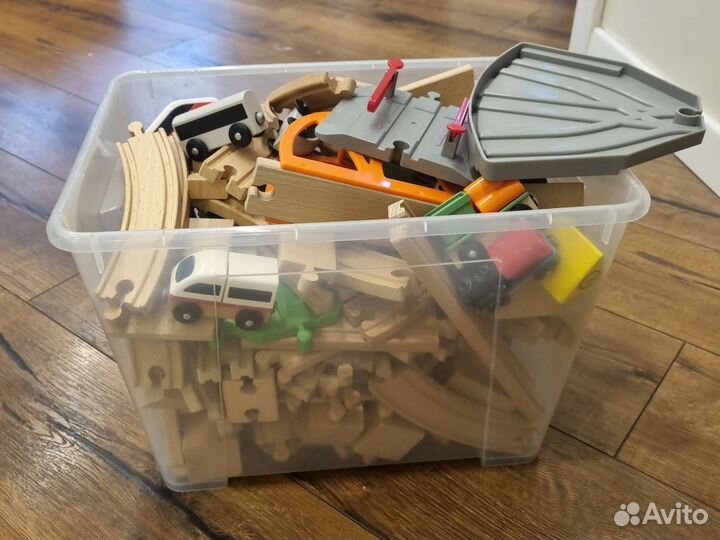 Деревянная железная дорога икея 123 шт