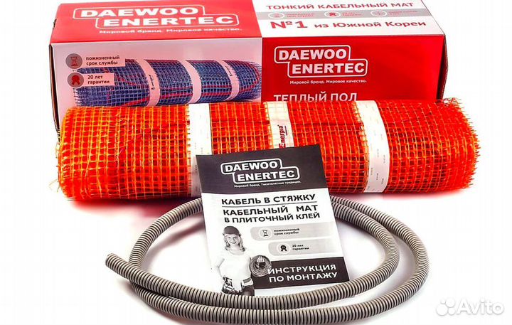 Кабельный мат для теплого пола daewoo enertec