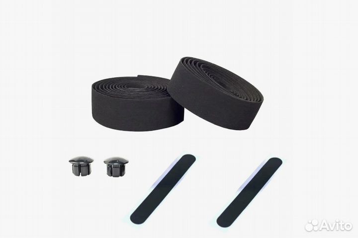 Обмотка на руль trix, полиуретановая, 30х1900мм, с заглушками руля, черная (100)