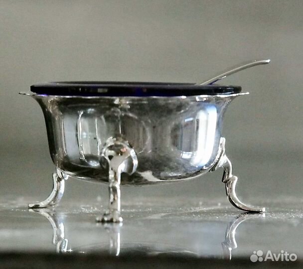 Антикварный набор для соли специй, серебро Англ