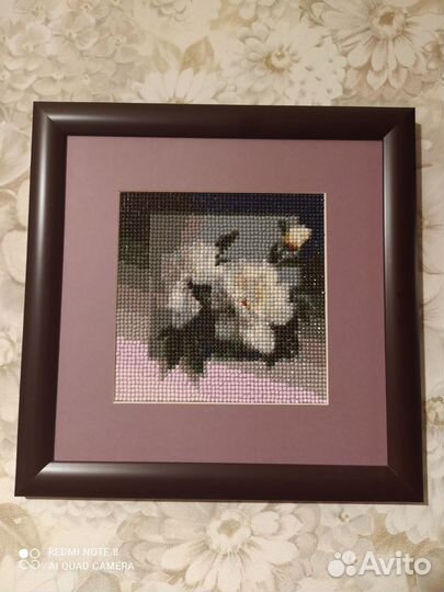 Картина из алмазной мозаики розы и мак