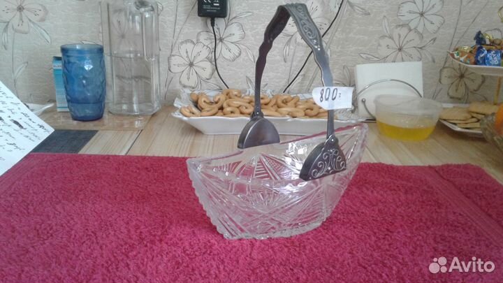 Хрустальные вазы с мельхиором