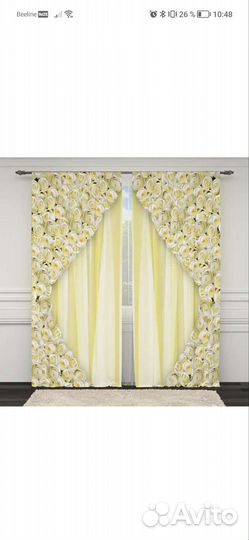 Фотоштора+тюль