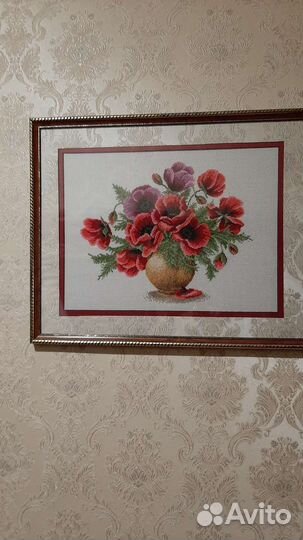 Картина вышитая крестиком ручная работа