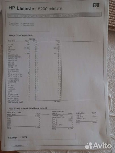 Принтер лазерный hp laserjet 5200 А3