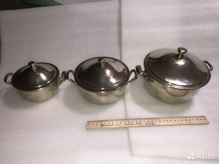 Набор царских кастрюль клейма Товарищество Кольчуг