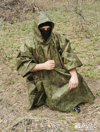 Плащ дождевик/пончо мох, мультикам, пиксель