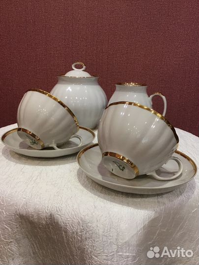 Предметы Дулево чайные пары золотая лента