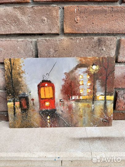 Картина маслом: Красный Трамвайчик