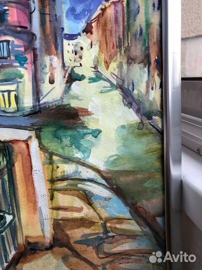 Картина Вечерний Санкт-Петербург акварель