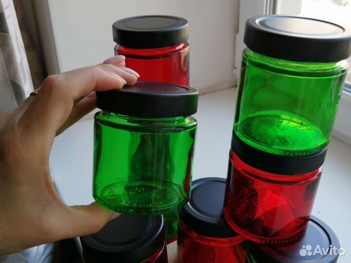 Баночки с крышкой зеленые 0,2 л