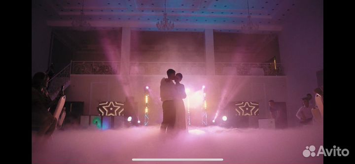 Dj, звук, свет, видео, конфетти, тяжелый дым