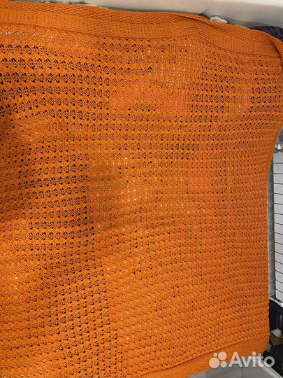 Плед ручной работы, на спицах покрывало