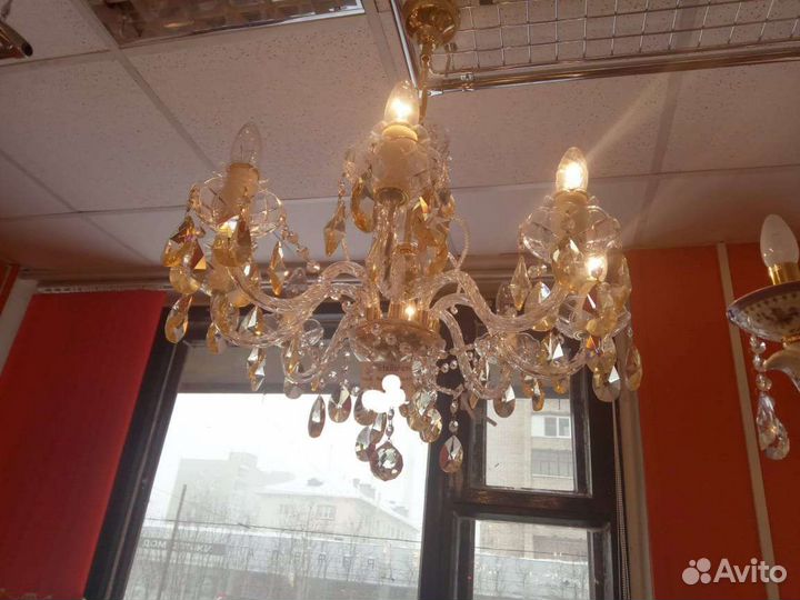 Люстра хрустальная чехословакия