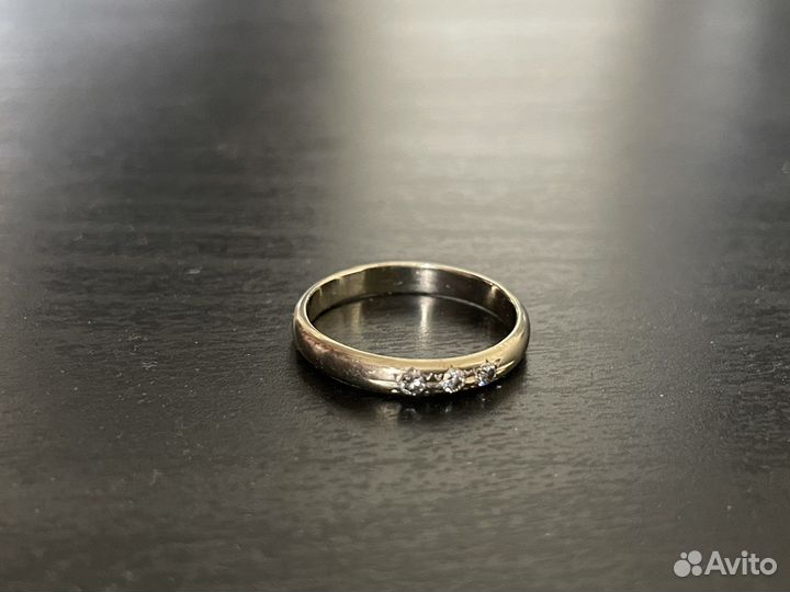 Кольцо с бриллиантами 585 обручальное 17,5 размер