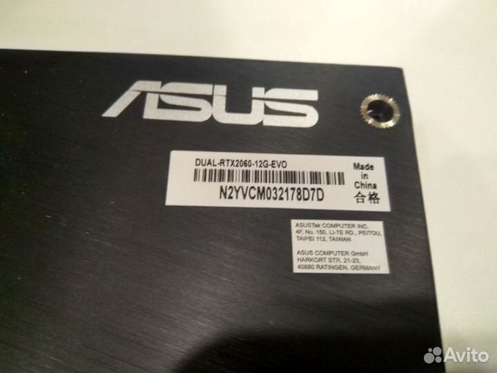 Asus Dual RTX 2060 12gb неисправная