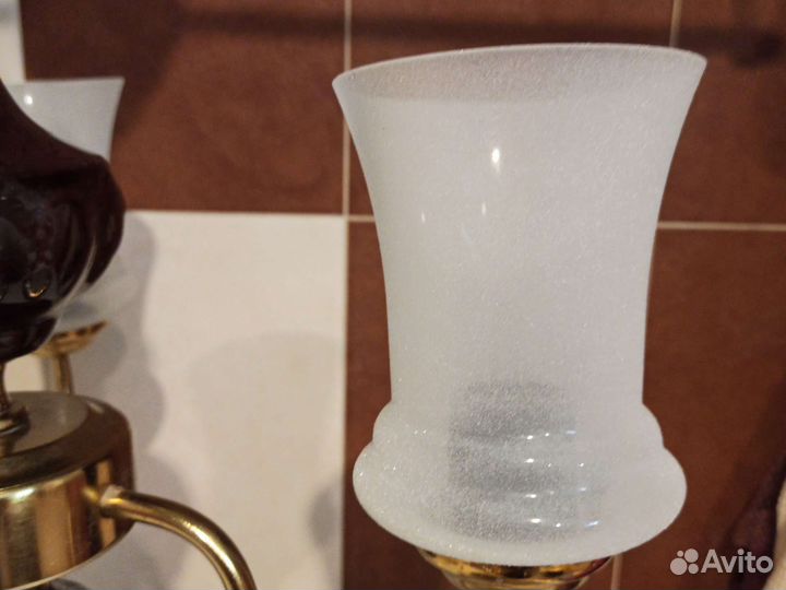 Винтажная люстра СССР светильник керамика 3 рожка