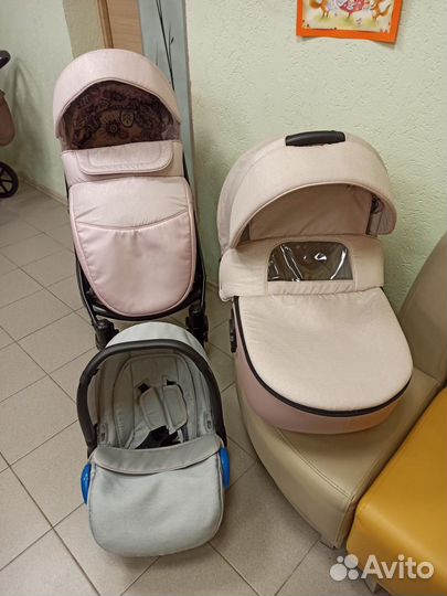 Перламутровая коляска Indigo Porto 3 в 1. Эксклюзи