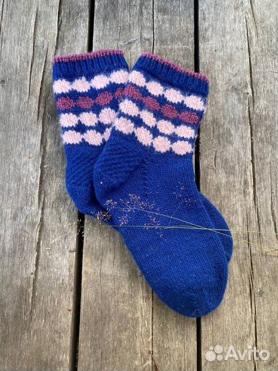 Носки ручной вязки шерстяные