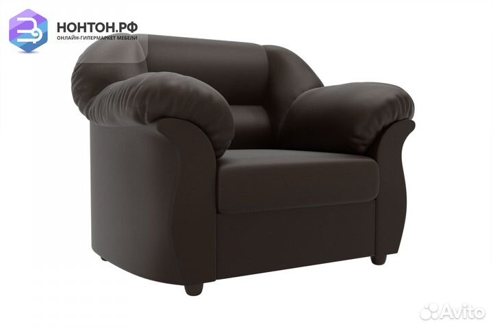 Кресло Карнелла экокожа коричневая