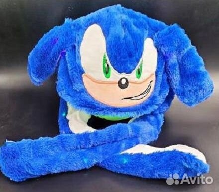 Шапка светящаяся с хлопающими ушами Супер Соник