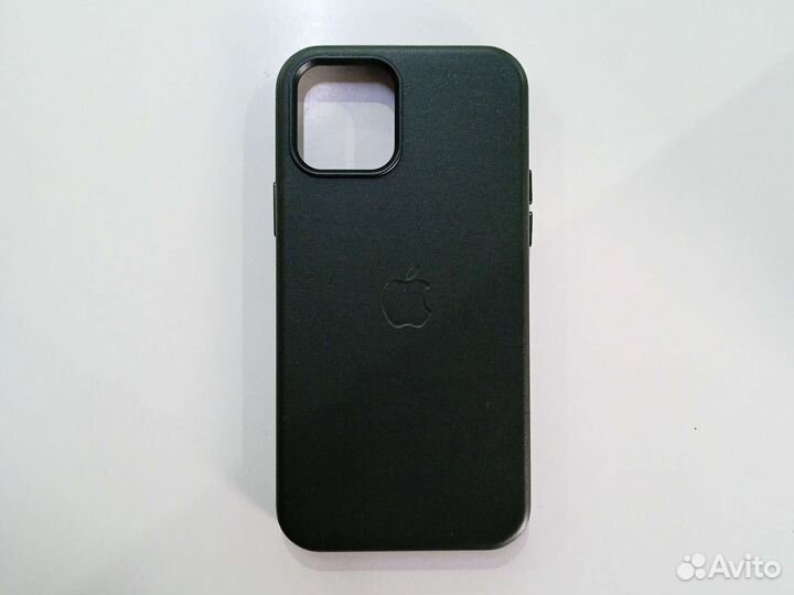В наличии кожаный чехол на iPhone 12/12 Pro зелён