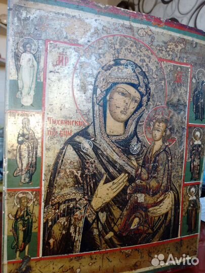 Икона Тихвинская Пресвятая Богородица 19 век