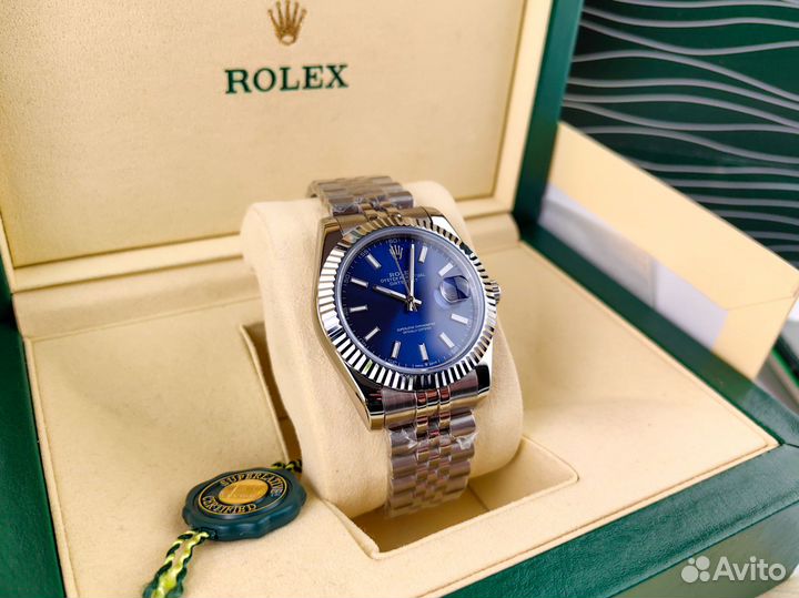 Часы мужские Rolex Datejust синие с гарантией