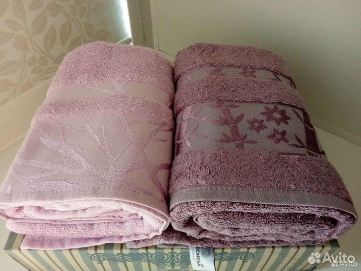 Набор полотенец из бамбука 2шт. 150*90 см. Новые